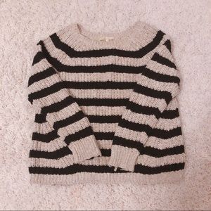 Maje sweater with leather trimmed zipper